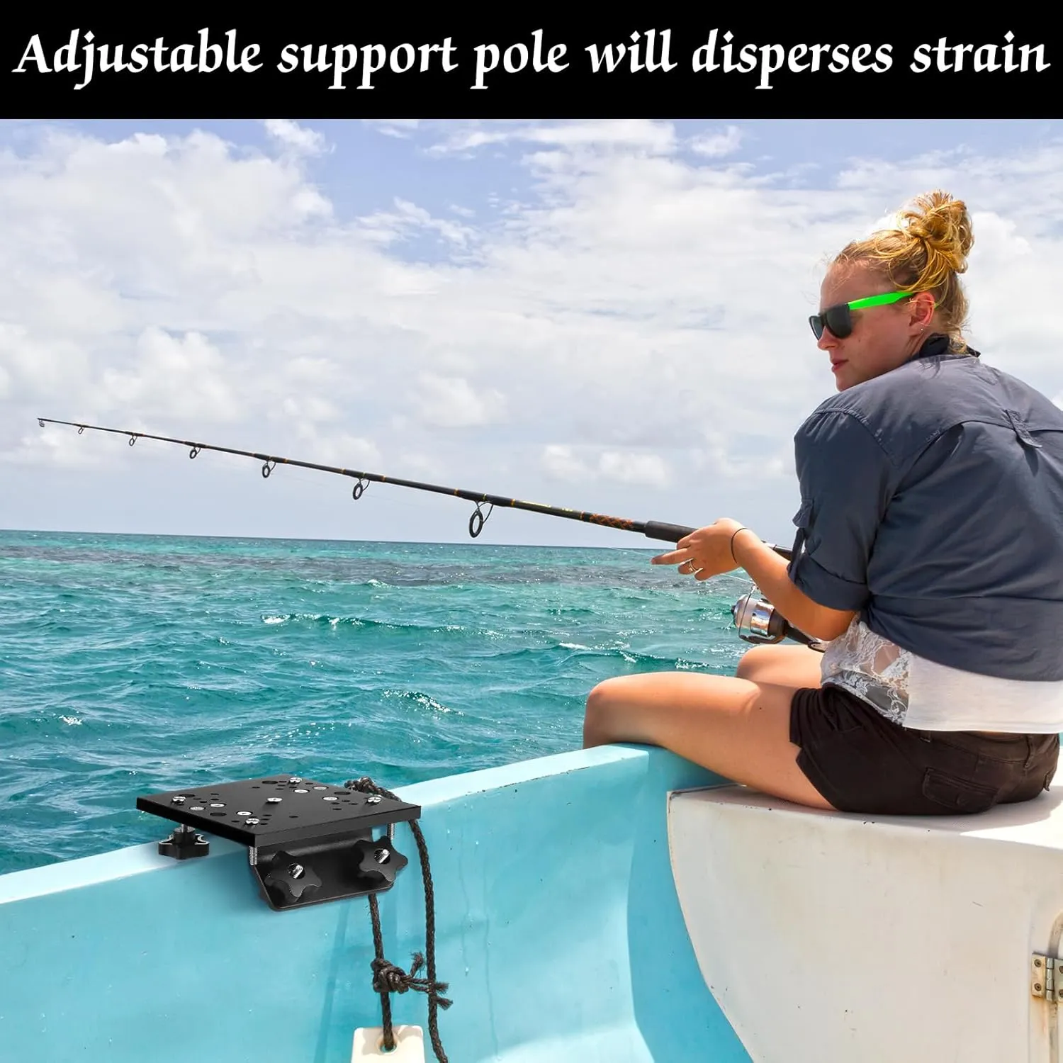 Gisafai Universal Aluminum Downrigger Bracket for 45/90 Degree Boat Track System Lund Sport Track Downrigger Mount Fishing Accessories