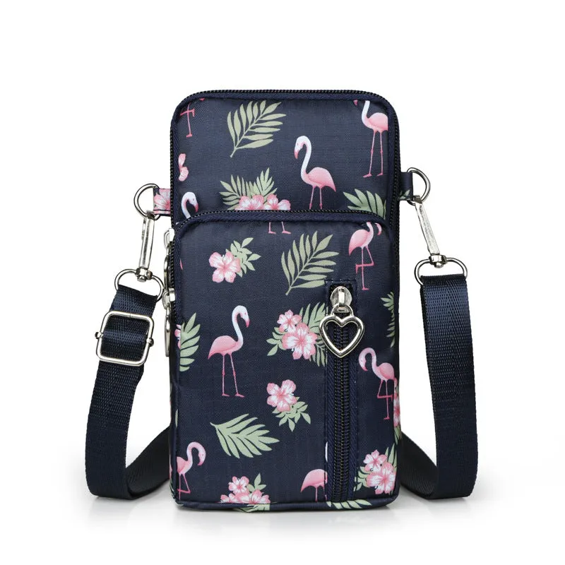 Glamorous Mini Vertical Female Fabric Wrist Phone Bags