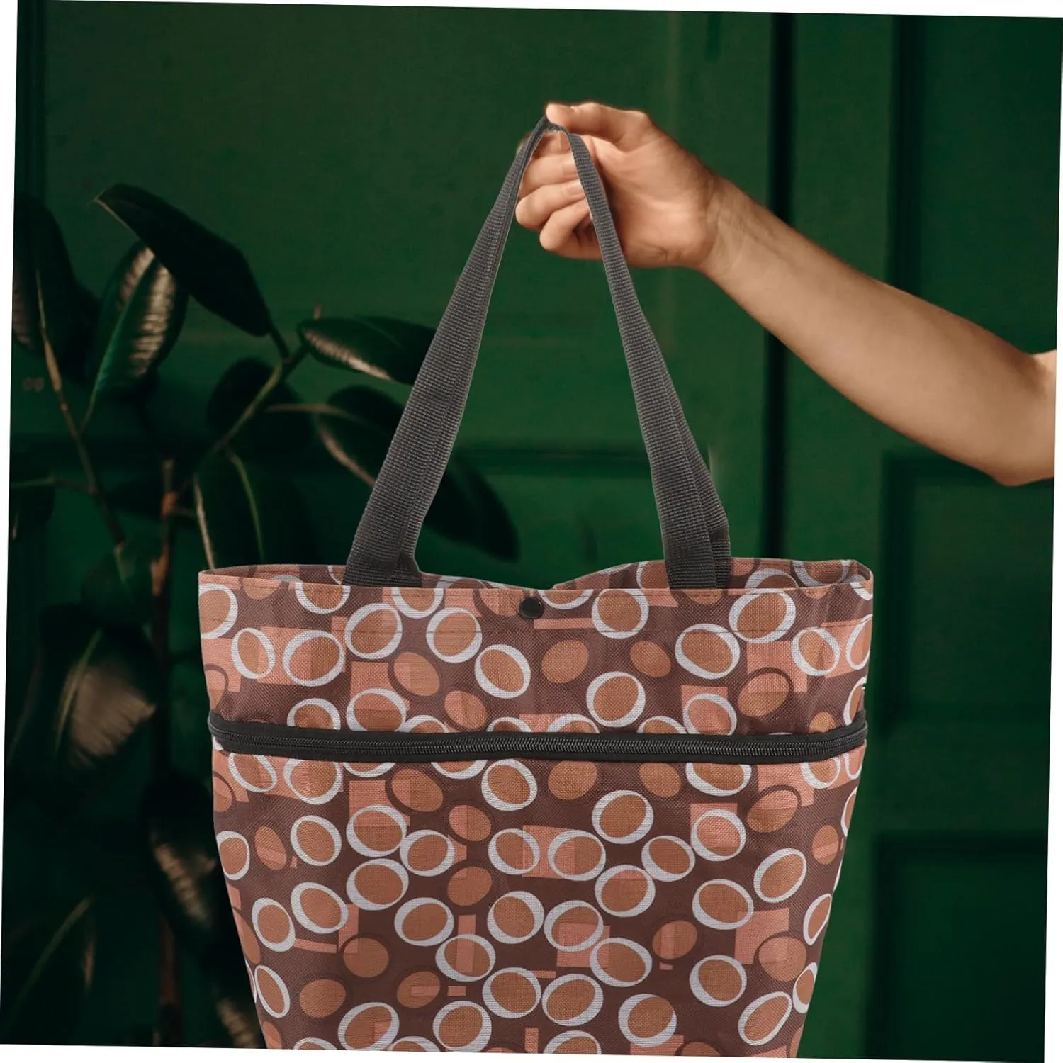GLEAVI Grocery Tote Bag Shopping Bag on Wheels Lightweight Shopping Cart for Daily Use