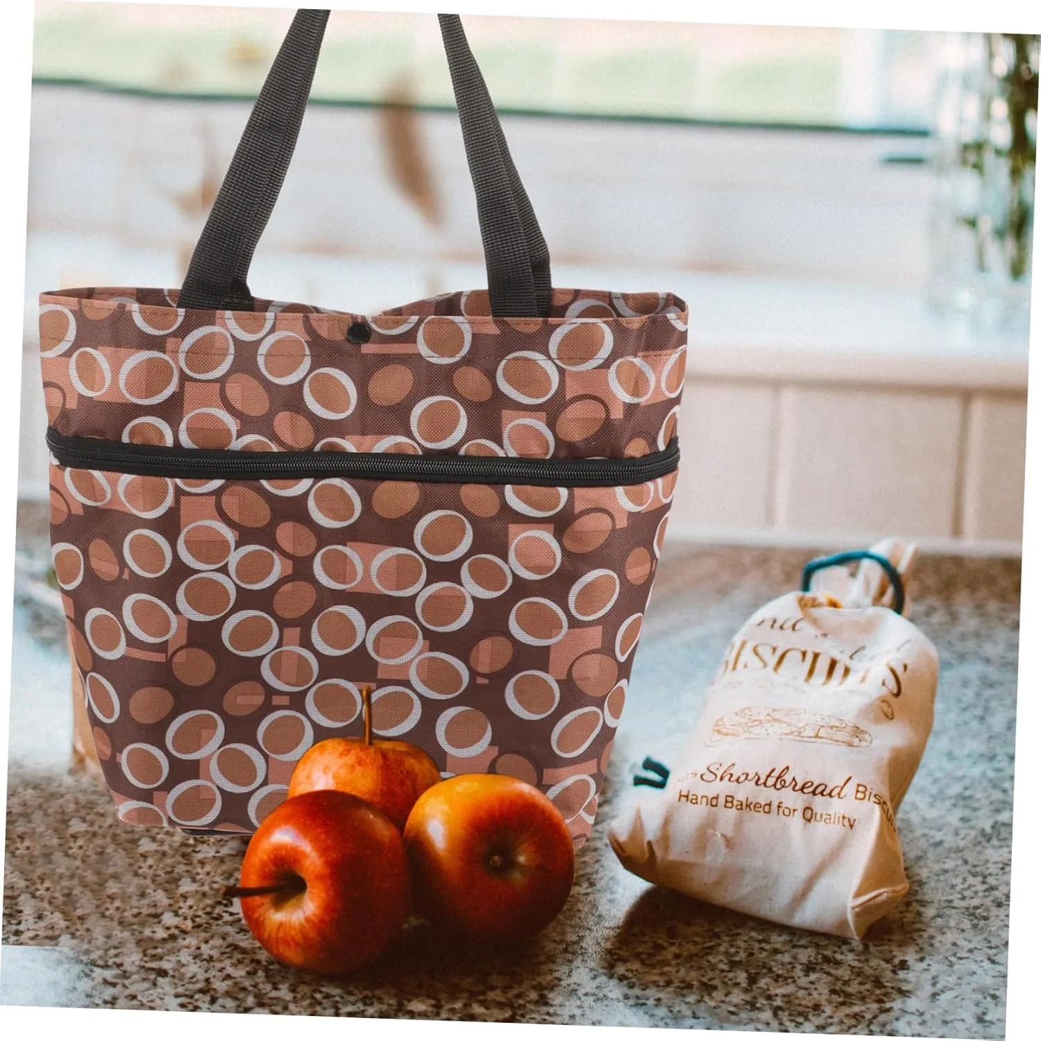 GLEAVI Grocery Tote Bag Shopping Bag on Wheels Lightweight Shopping Cart for Daily Use