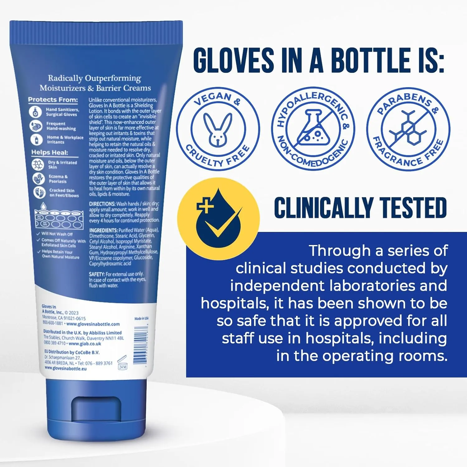 Gloves In A Bottle Psoriasis Eczema Relief Hand Lotion Travel Size - Shielding Lotion for Women, Men, 6 months old or older babies - Cracked Hands Repair Cream - 3.4 oz