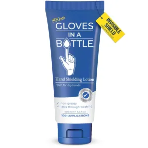 Gloves In A Bottle Psoriasis Eczema Relief Hand Lotion Travel Size - Shielding Lotion for Women, Men, 6 months old or older babies - Cracked Hands Repair Cream - 3.4 oz