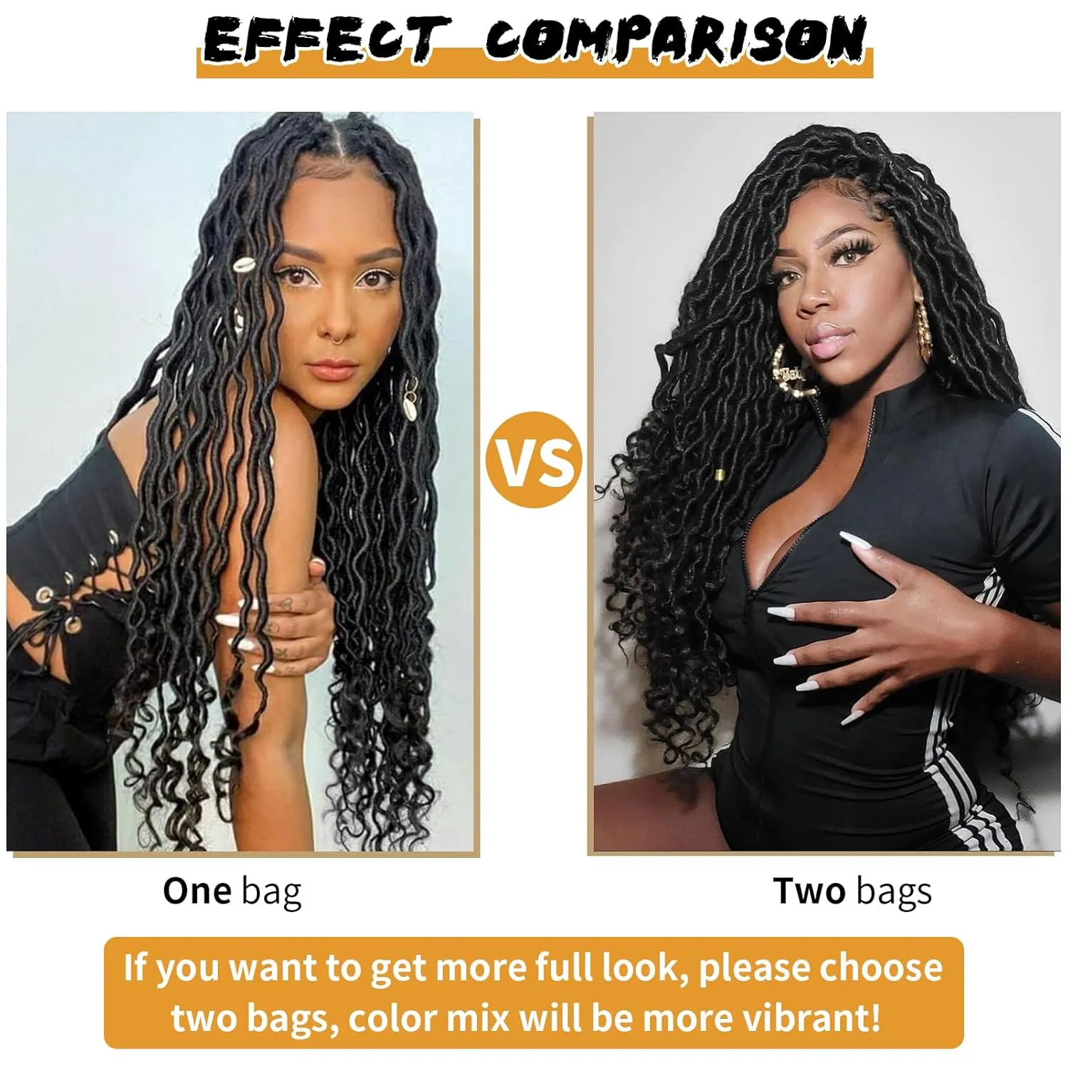Goddess Locs Crochet Hair 18 Inch 6 Packs Faux Locs Crochet Hair For Black Women Ombre Faux Locs With Curly Ends Prelooped Crochet Hair Extensions(1B/350, 18 Inch, 6 Packs)