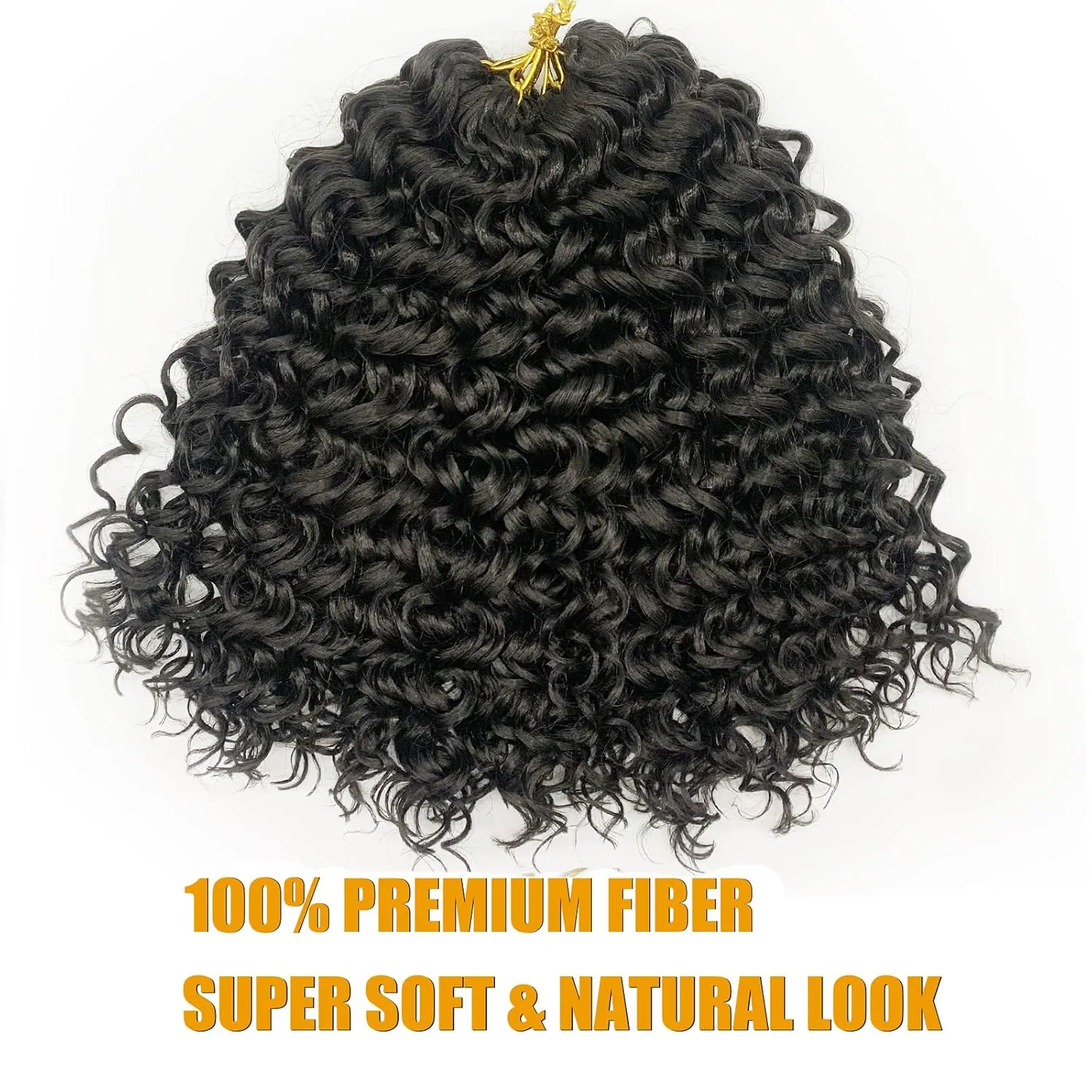 Gogo Curl 14 Inch 8 Packs Curly Crochet Hair for Black Women Color 2 Wavy Beach Curls Crochet Hair Water Wave Go Go Crotchet Hair Synthetic Curly Braiding Hair Extensions(14inch 8pack, 2)