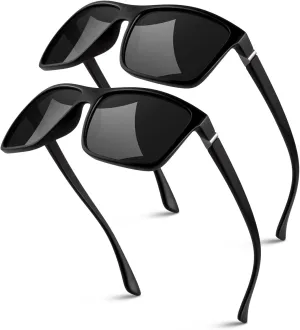 GQUEEN Retro Polarized Sunglasses Men Womens Sports UV400 Protection Rectangular Square Frame