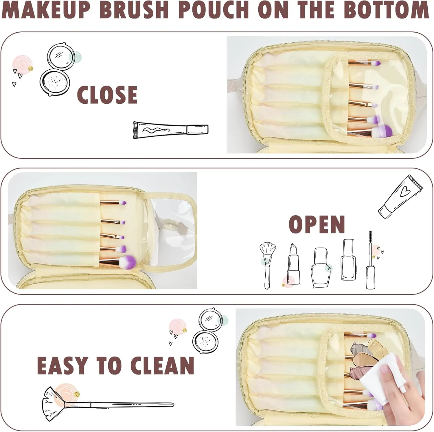 Graduation Gifts, Initial Makeup Bag, Double Layer Cosmetic Bag, Large Capacity Portable Travel Toiletry Bag, Waterproof Make Up Bag, Personalized Gifts for Teen Girls Bridesmaid Friends-B