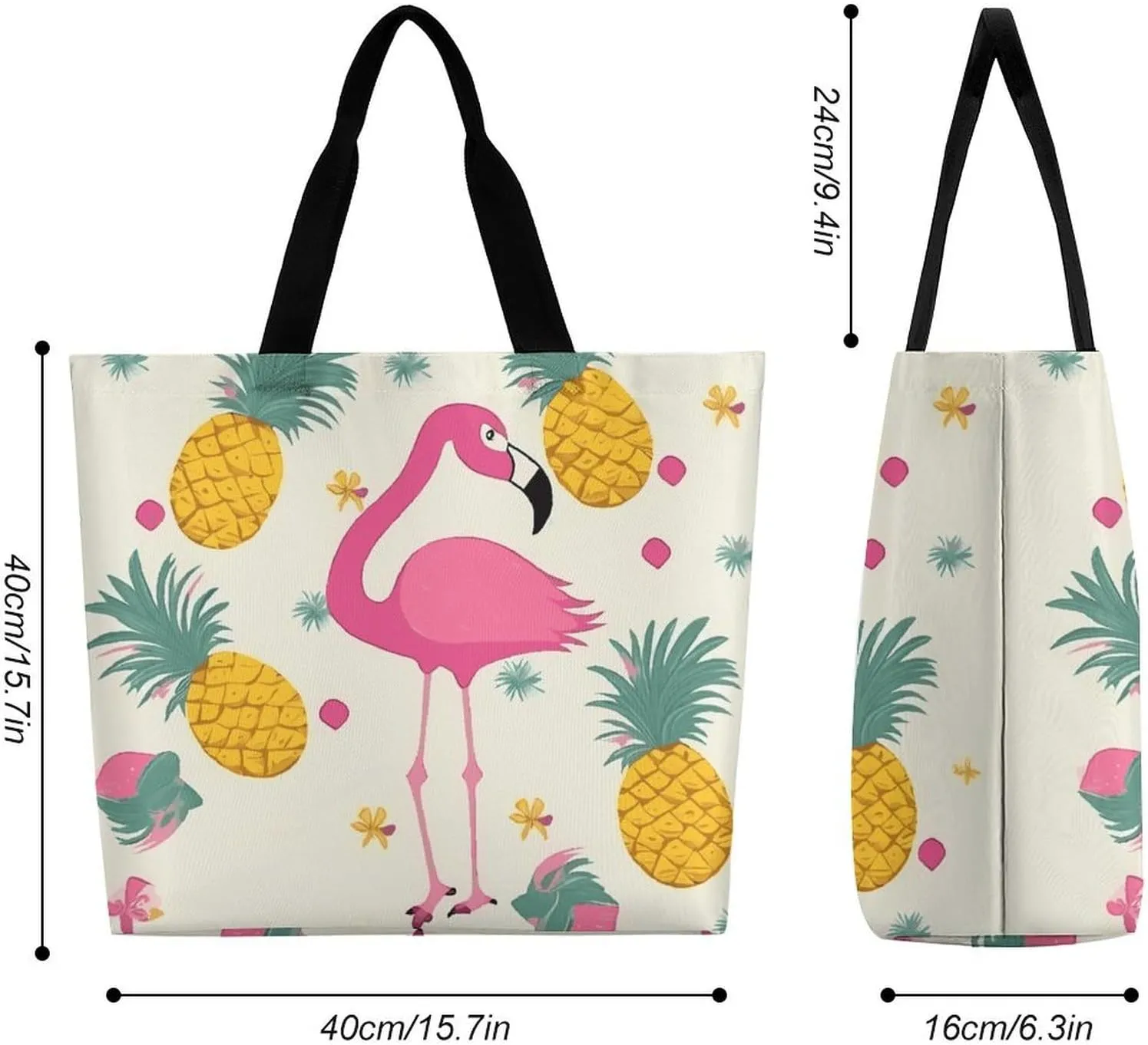 Gray Heron Print in Water Tote Bag for Women Reusable Grocery Shoulder Bags Shopping Bag for Travel, Groceries