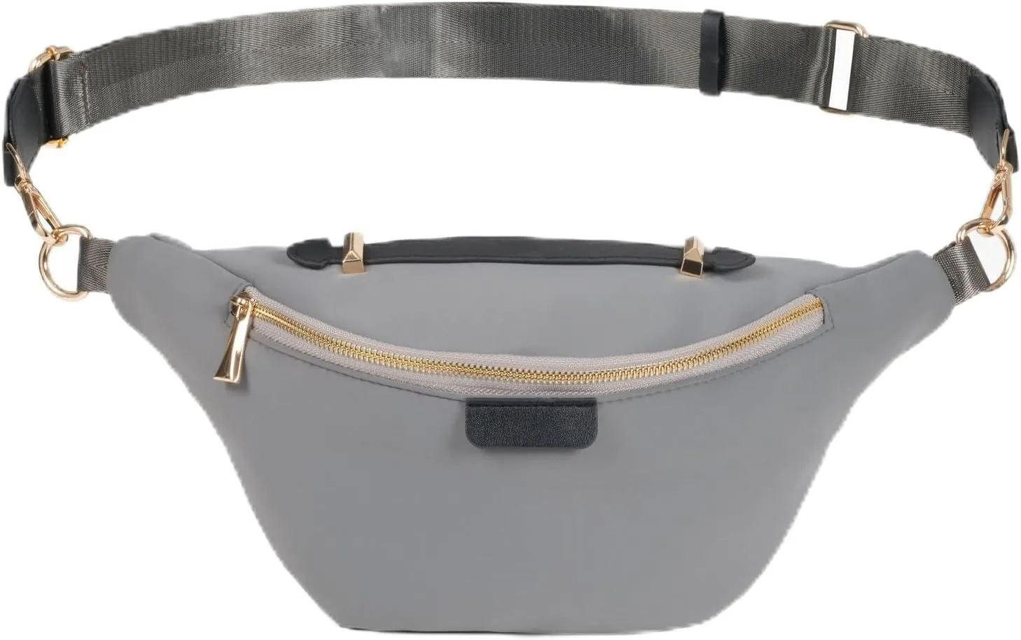 Gray Plus Size Fanny Pack for Women and Men, Fashion Crossbody Bag with Adjustable Belt Strap (Fits 42-54 In Waist)