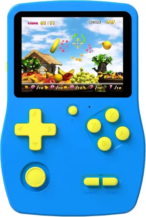 Great Boy 32 Bit Handheld Games Toys for Kids with 139 Video Games Boys Girls Children's 3.0 Inches IPS Screen Rechargeable Gaming Device Preschooler Party Easter Birthday Xmas Gift (Blue)
