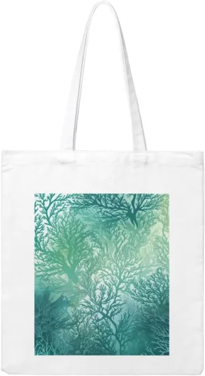 Green Sea Blue Seaweed Large Canvas Tote Bag Cute Travel Shoulder Bag Reusable Washable Shopping Grocery Bags For Women Men