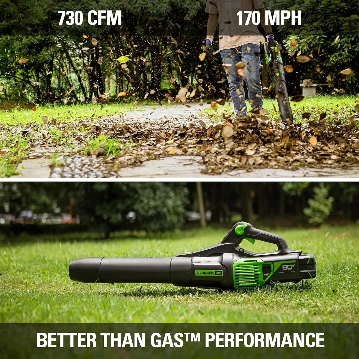 Greenworks 80V 21" Cordless Battery Push Lawn Mower,16" Cordless Battery String Trimmer & 730 CFM Leaf Blower,Combo Kit w/ (1) 4.0Ah Battery (1)2.5 Ah Battery and (2)Charger