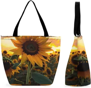 Grocery Bag Reusable Tote Bag Foldable Flamingo Palm Trees Leaf Shopping Bag Handbag Washable Shoulder Bag for Travel