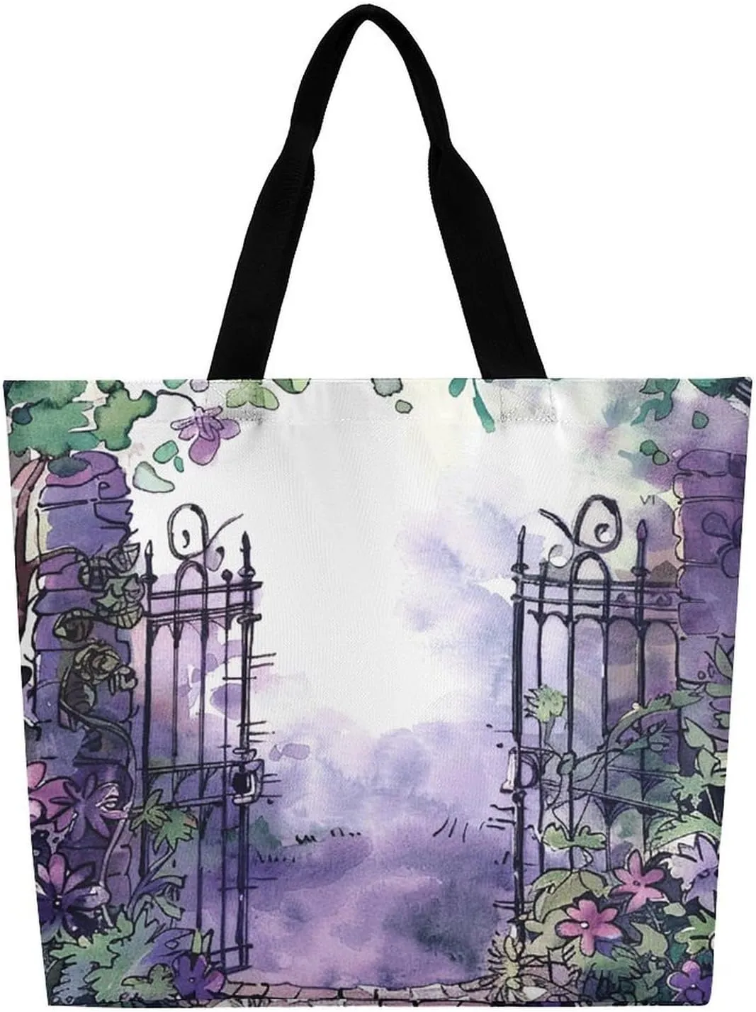 Grocery Bag Reusable Tote Bag Foldable On Flowering Tree Shopping Bag Handbag Washable Shoulder Bag for Travel