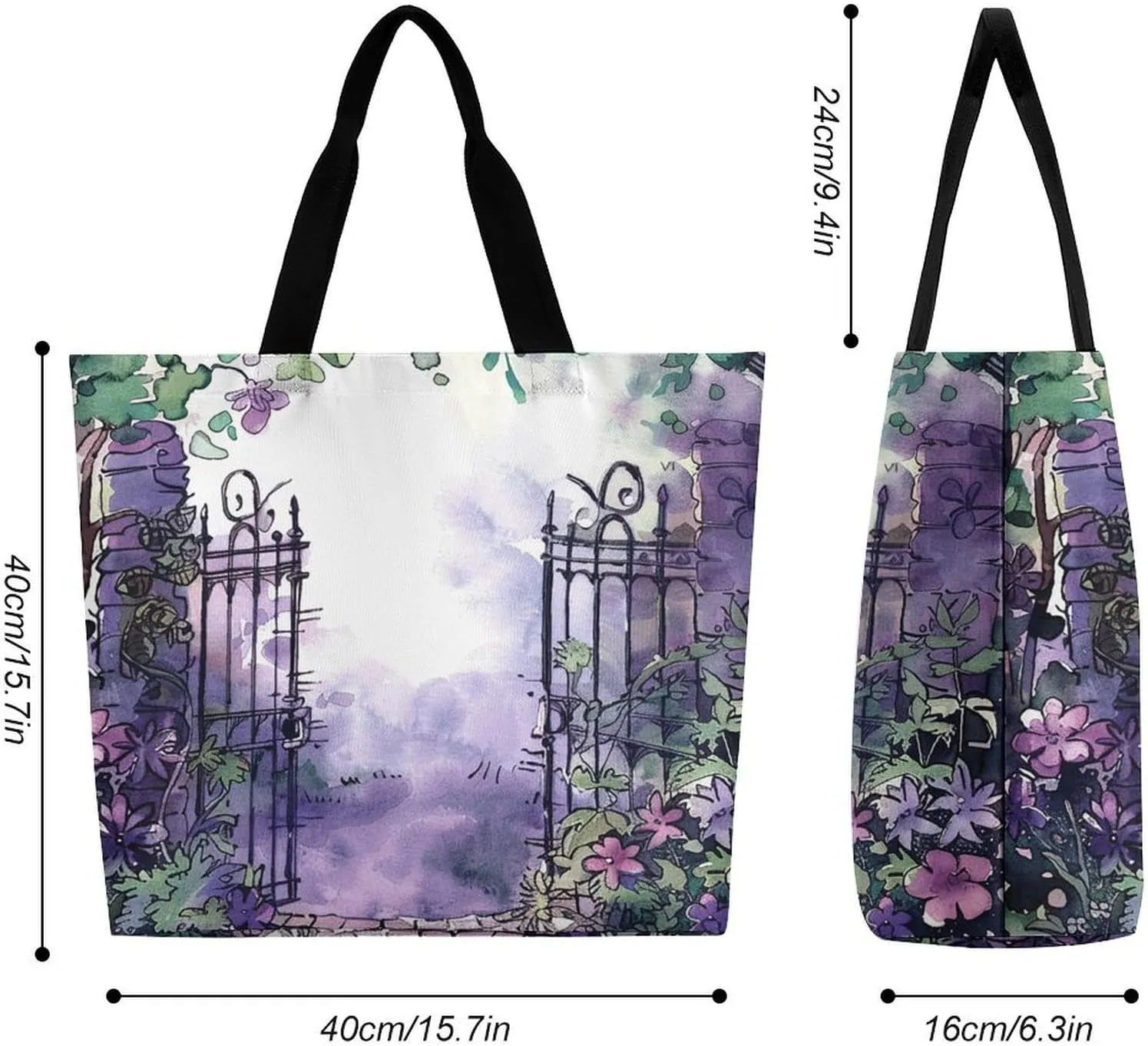 Grocery Bag Reusable Tote Bag Foldable On Flowering Tree Shopping Bag Handbag Washable Shoulder Bag for Travel