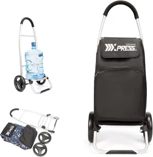 Grocery Cart on Wheels,Trolley Cart with Wheels,Shopping Cart Bags for Groceries Removable Wheels & Bag#Black