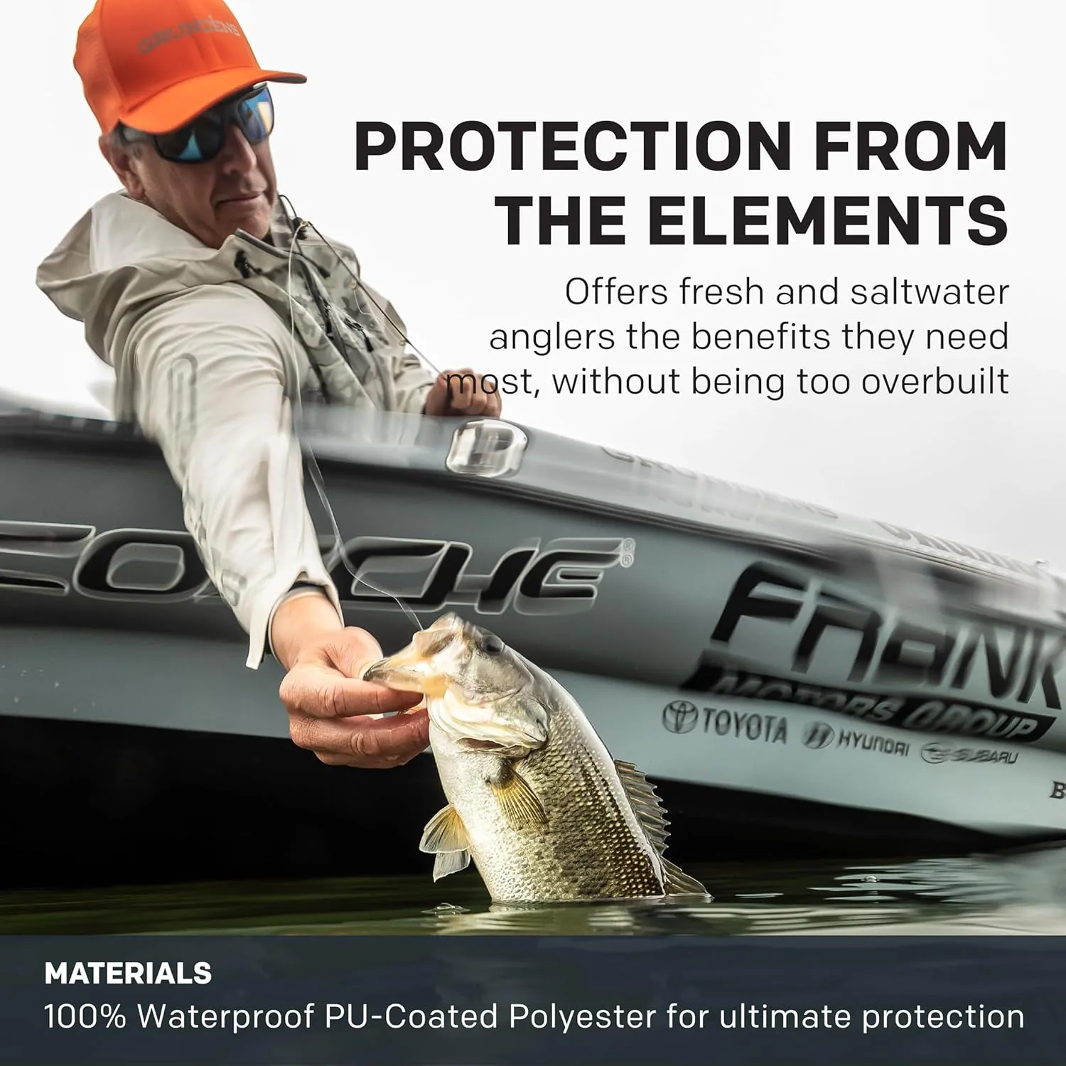 Grunden’s Men’s Tourney Jacket - Hooded Waterproof Fishing Jacket, Lightweight Athletic Fit, Packable Rain Coat