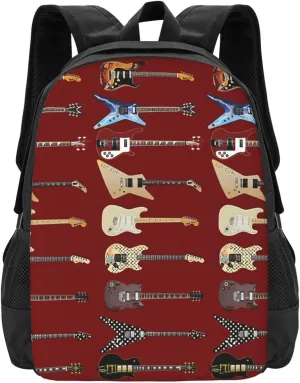 Guitars Lightweight Packable Backpack Travel Casual Large Capacity Daypack Foldable Backpack For Men Women