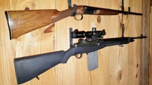 Gun Racks Wall Mount Rifle Hook Hanger Steel Metal Display Hooks Firearm Storage Shotgun Lever Action Musket Muzzleloader Horizontal Made in USA - Rustic Finish 3006 Springfield - Verdict Brackets