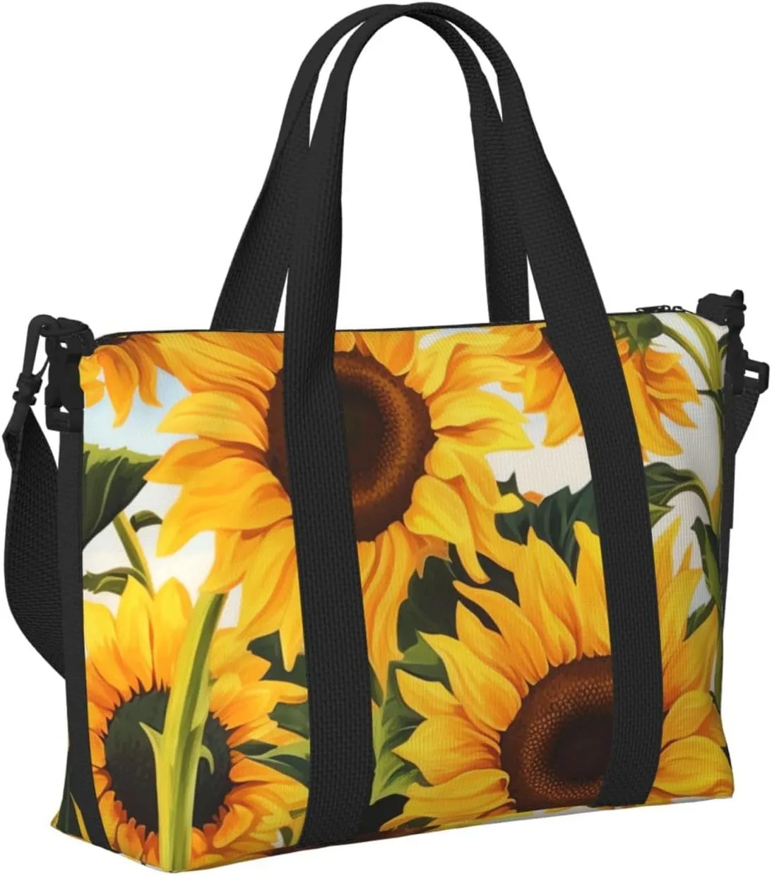 Gym Bag Sunflower Painting Duffel Bag for Men Women Travel Overnight Bag with Shoe Compartment Workout Bags