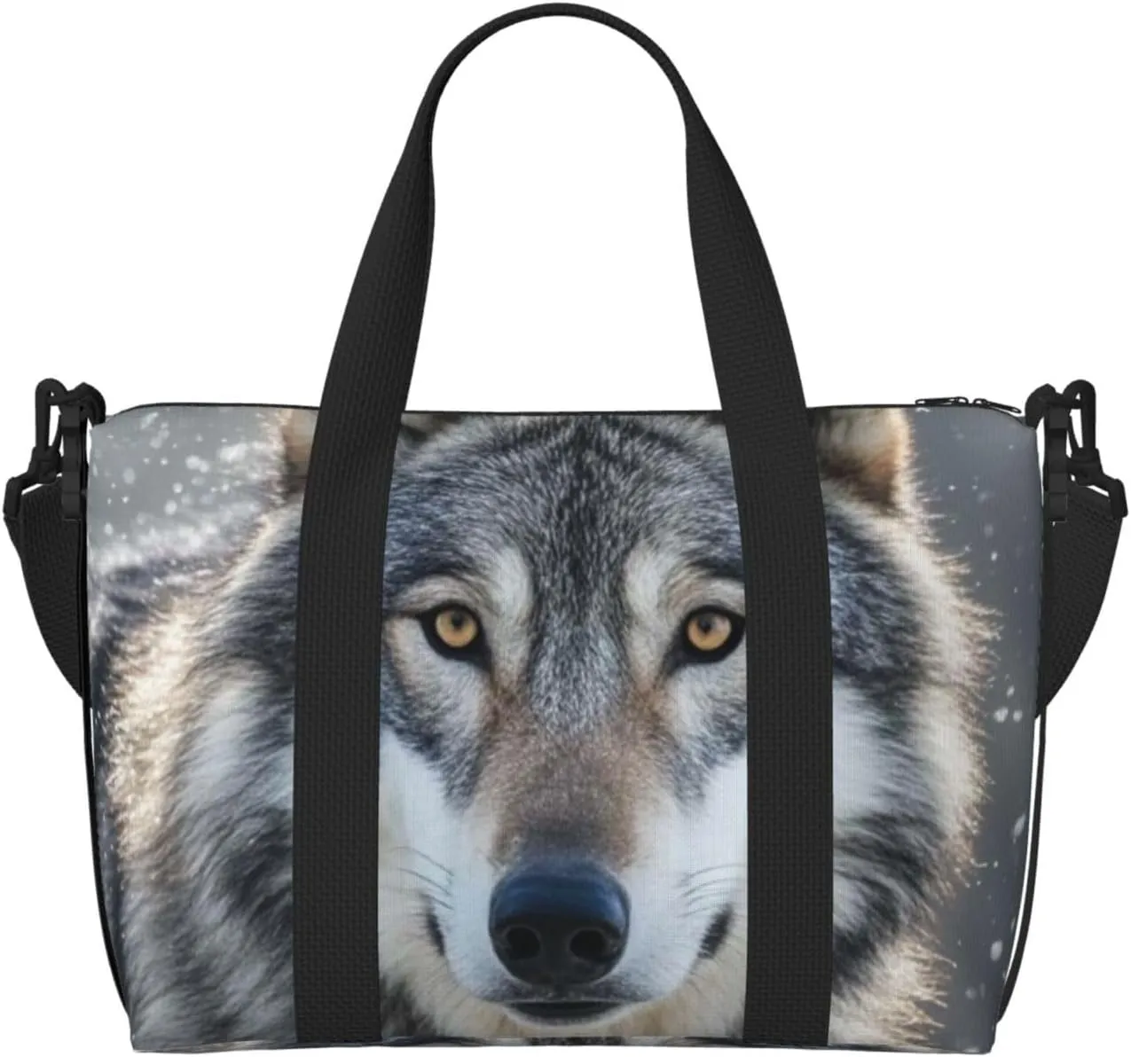 Gym Bag Wild Wild Gray Wolf Duffel Bag for Men Women Travel Overnight Bag with Shoe Compartment Workout Bags