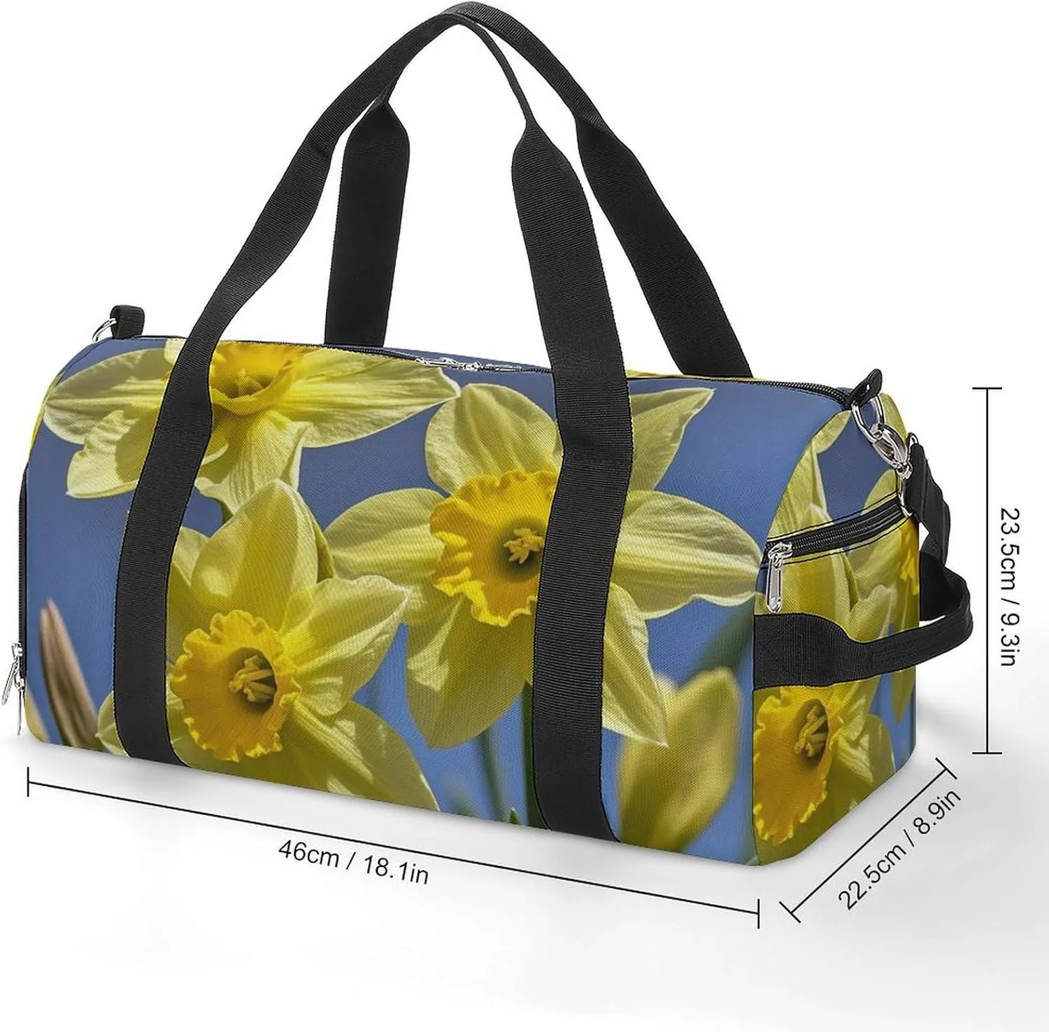 Gym Bag Yellow Daffodils Flowers Duffel Bag for Men Women Travel Overnight Bag with Shoe Compartment Workout Bags