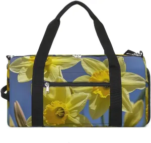 Gym Bag Yellow Daffodils Flowers Duffel Bag for Men Women Travel Overnight Bag with Shoe Compartment Workout Bags
