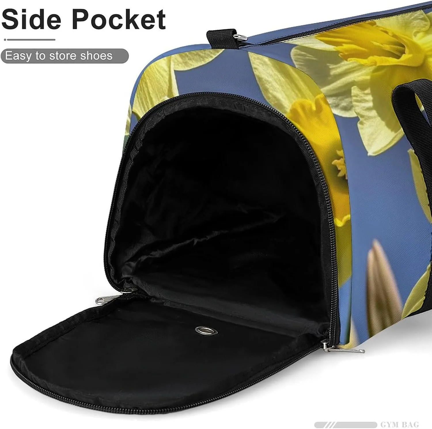 Gym Bag Yellow Daffodils Flowers Duffel Bag for Men Women Travel Overnight Bag with Shoe Compartment Workout Bags
