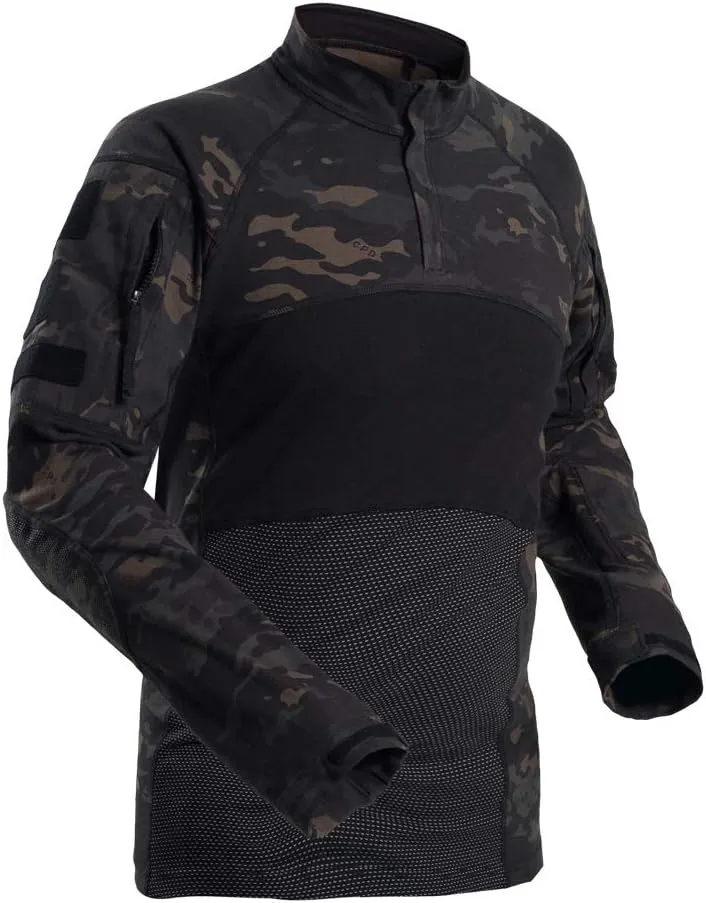 H World Shopping Men's Tactical Combat Hunting Military Long Sleeve Shirt with Zipper