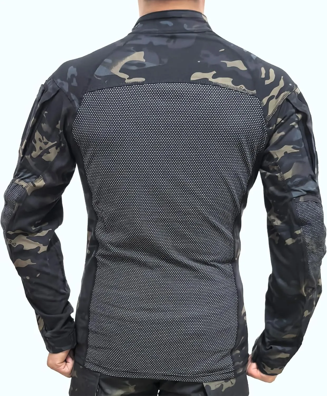 H World Shopping Men's Tactical Combat Hunting Military Long Sleeve Shirt with Zipper