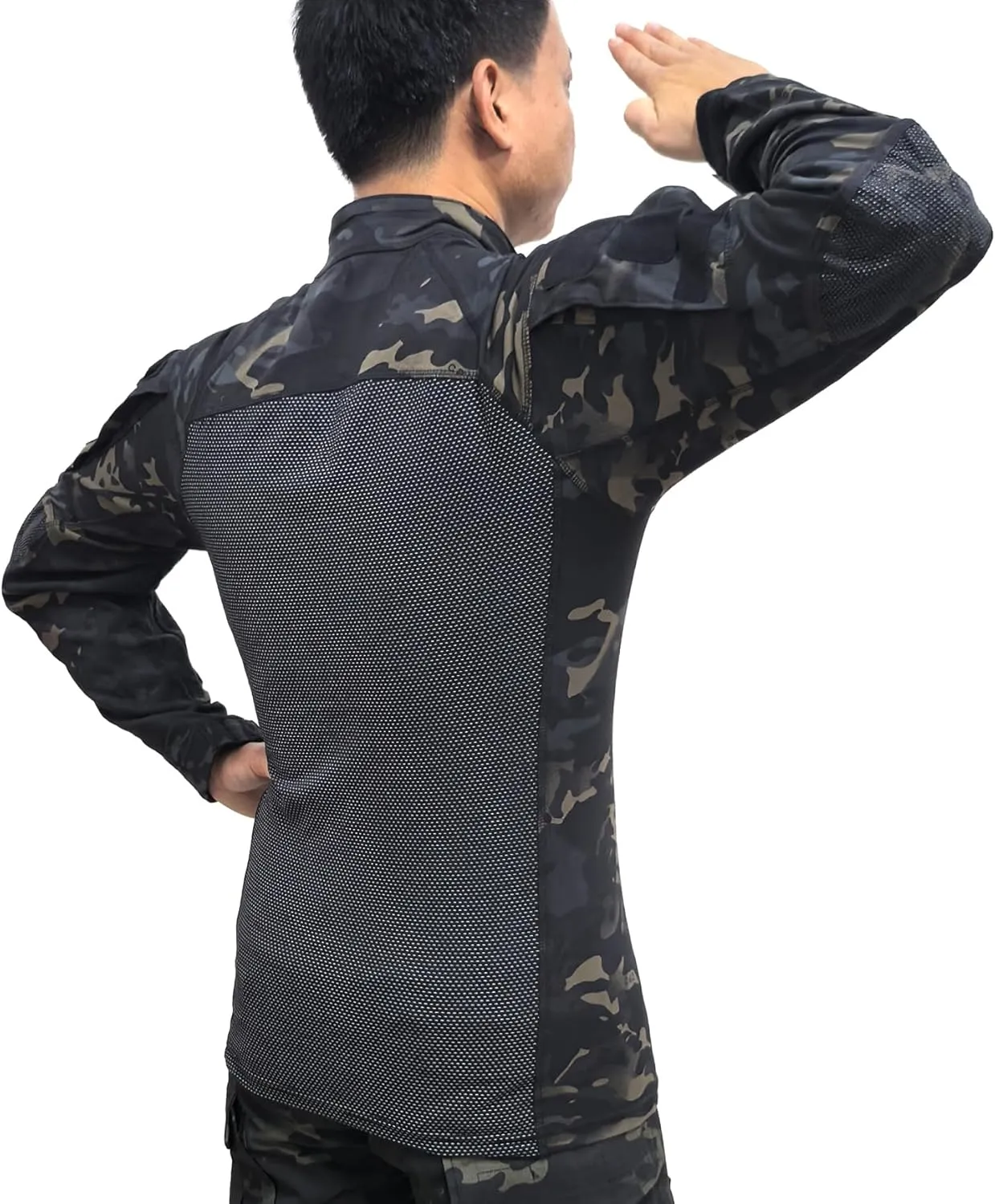 H World Shopping Men's Tactical Combat Hunting Military Long Sleeve Shirt with Zipper