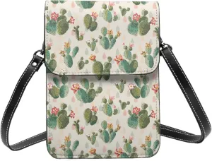 Halloween Bats and Flower Cell Phone Purse Small Crossbody Bags For Women Men Wallet Purses With Adjustable Strap