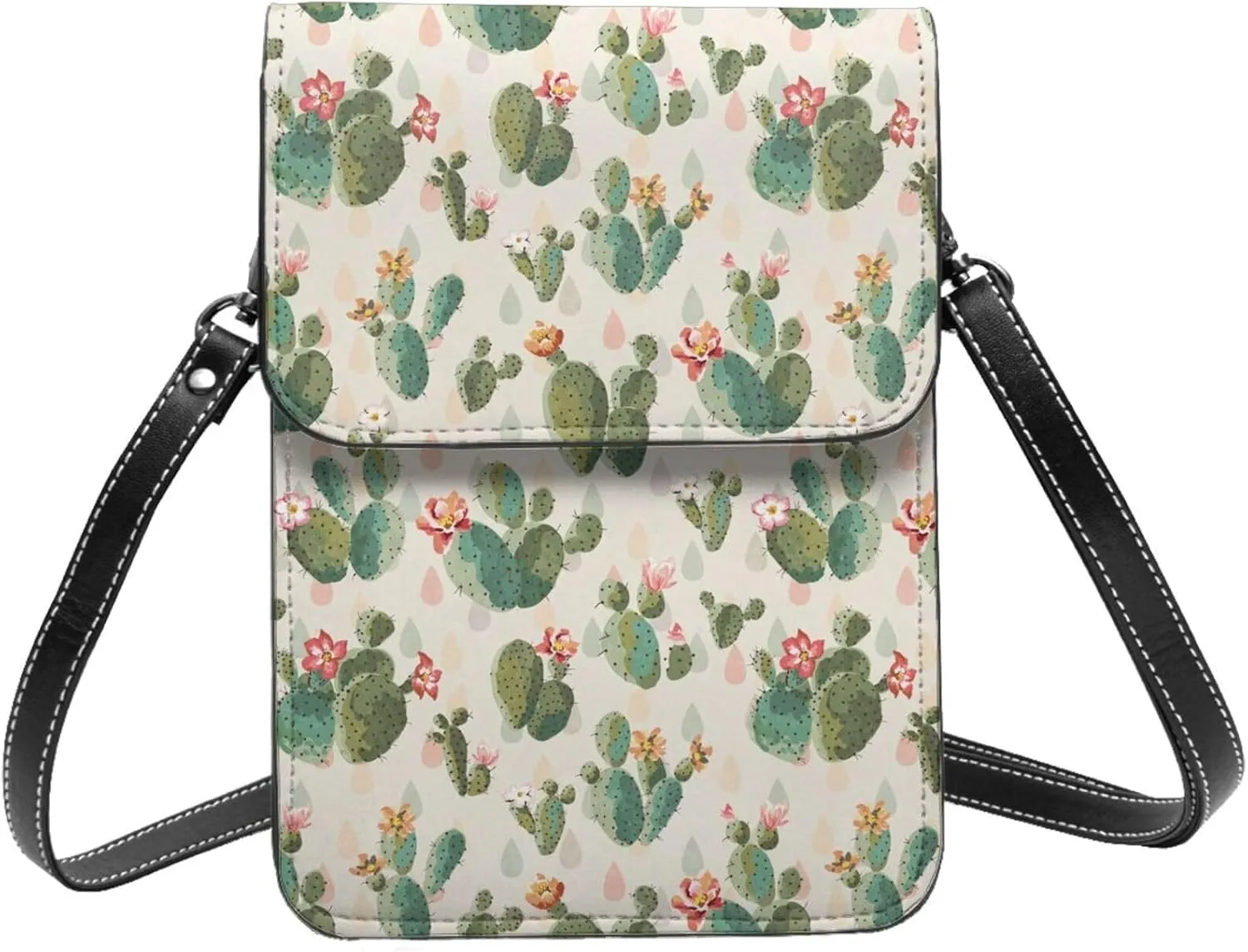 Halloween Bats and Flower Cell Phone Purse Small Crossbody Bags For Women Men Wallet Purses With Adjustable Strap