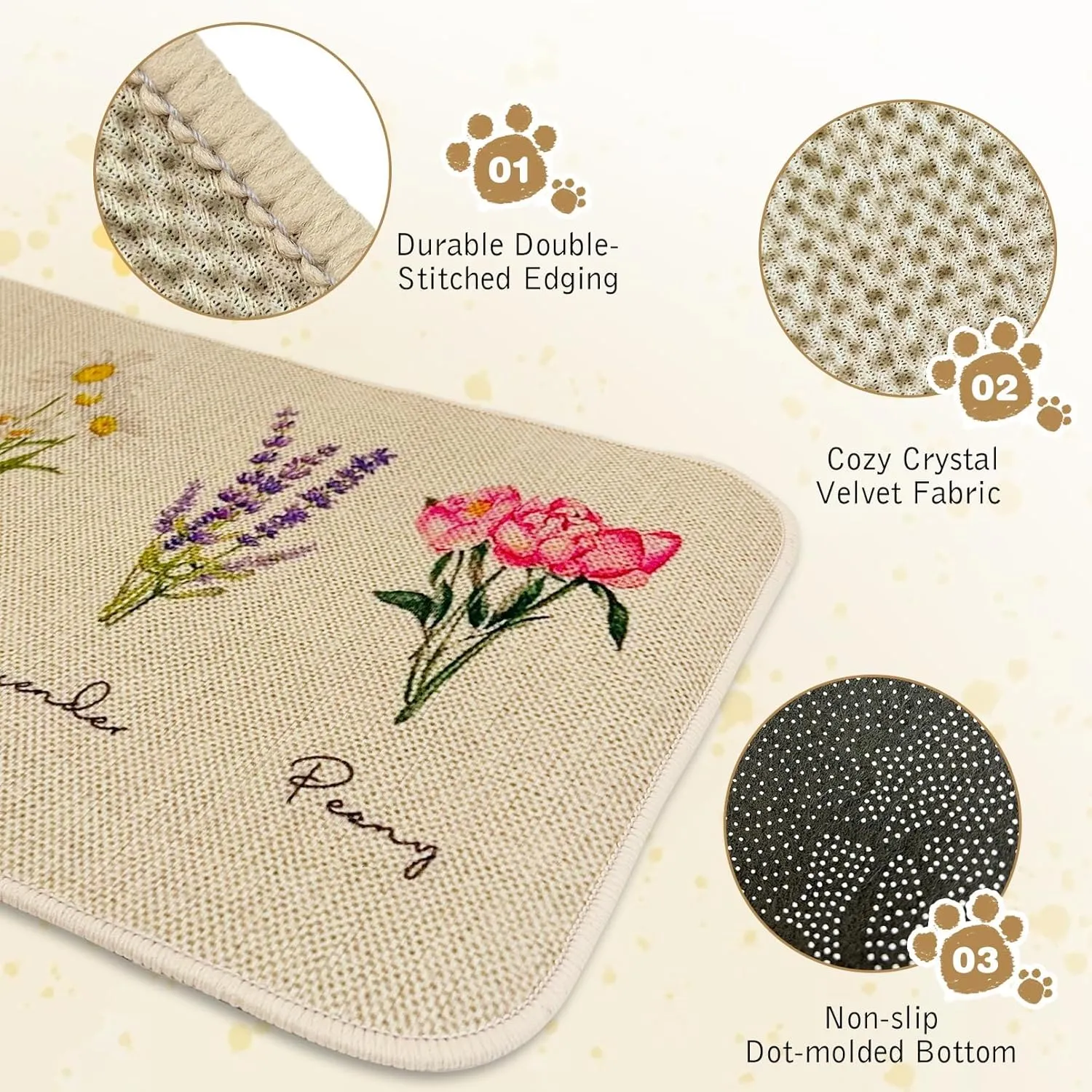 Hamiledyi Guinea Pig Cage Liner 2 Packs Reusable Guinea Pig Pee Pads with Flower Pattern Washable Small Animal Mats for Rabbit Hamster Chinchilla Rat and Other Small Pets (47" L x 16" W)