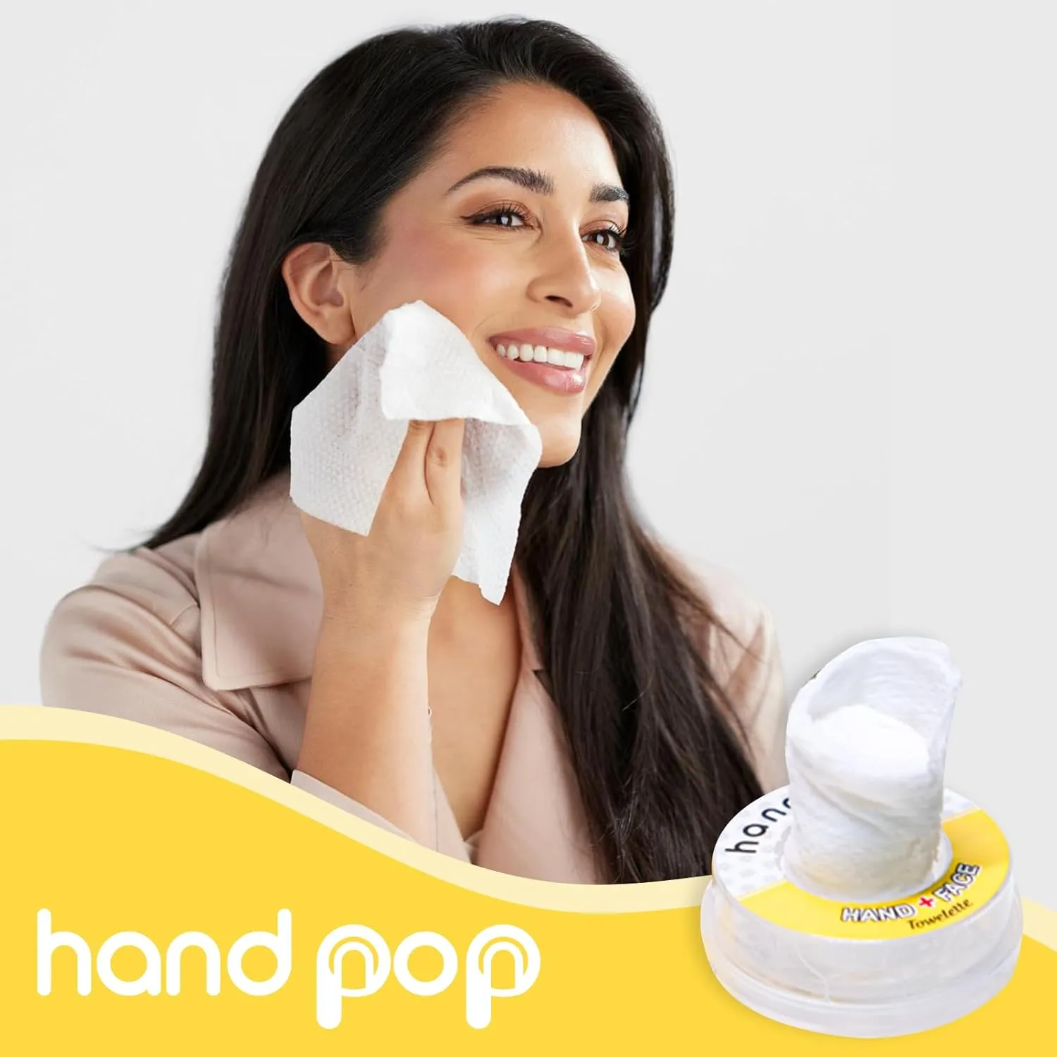 Hand Pop Lemon Scented Wipes - 24 Pack of Travel Size Wet Towelettes, Alcohol-Free, Wipes for Skin Hydration, Convenient, Eco-Friendly, Refreshing, Fits in Gym Bag, Purse, Pocket, or Luggage