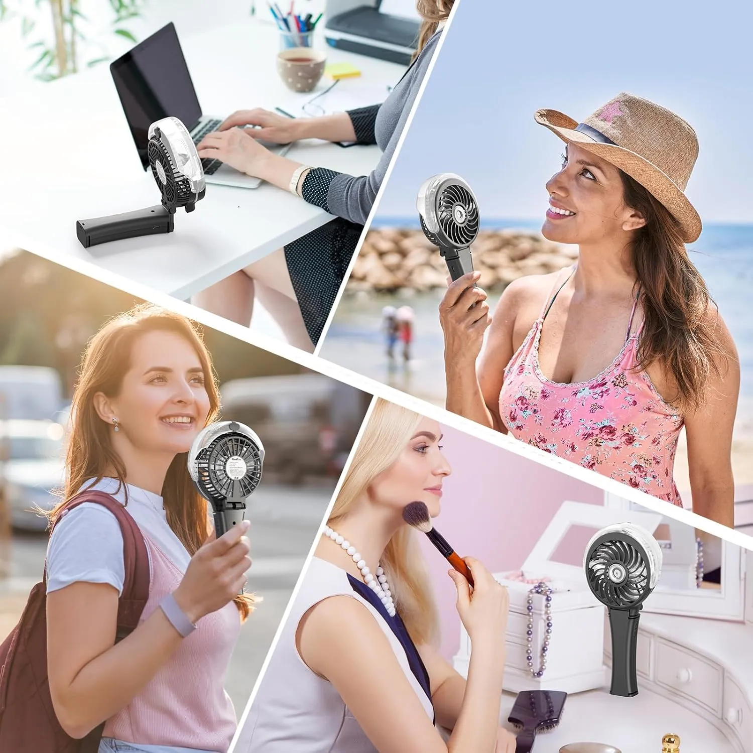 HandFan 2025 Upgraded Portable Misting Fan, Two Button Easy Operation, Handheld Rechargeable Mister Fan, Spray Water Mist Fans, Mini Electric Cooling Fans for Travel, Outdoors, Disney(Black)