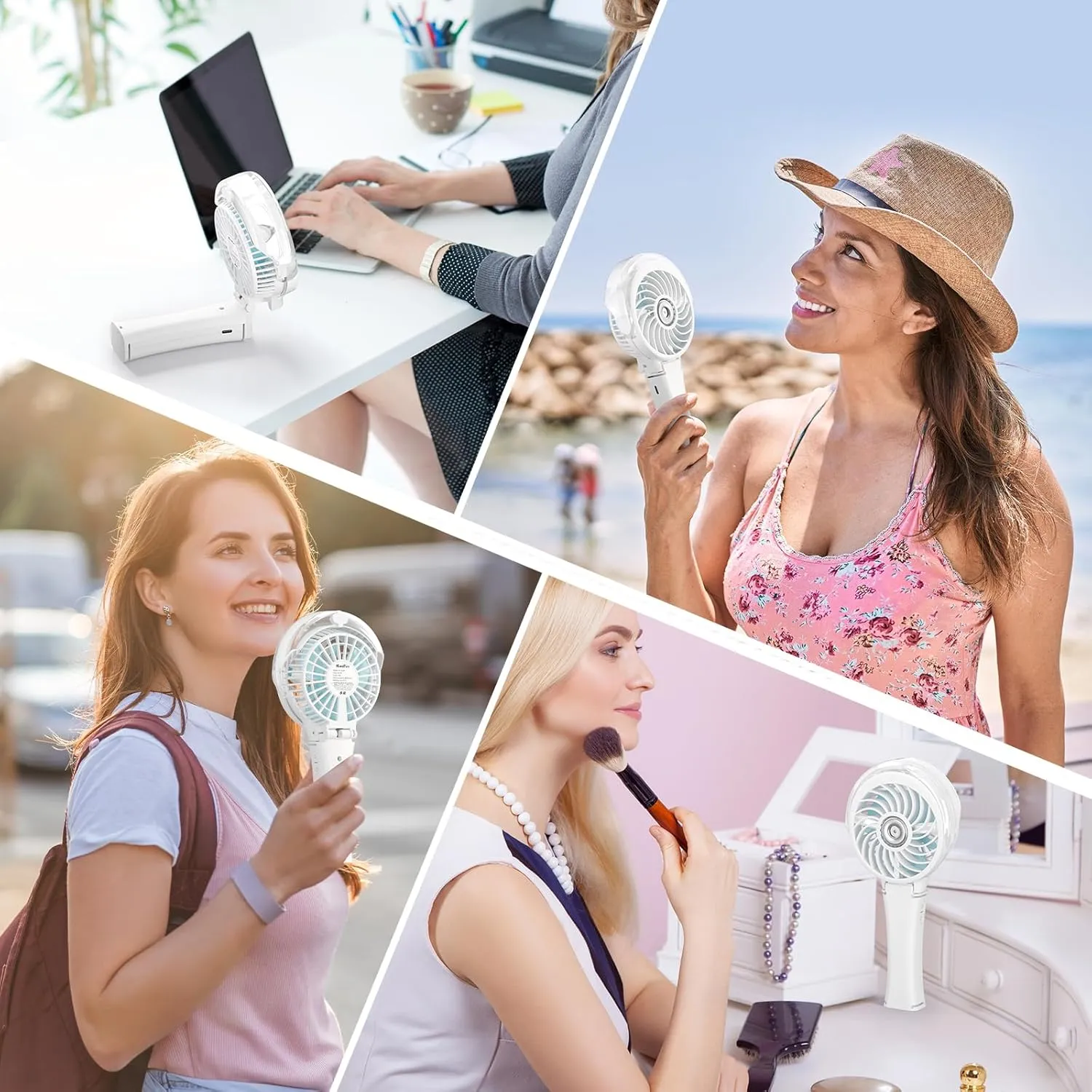 HandFan 2025 Upgraded Portable Misting Fan, Two Button Easy Operation, Handheld Rechargeable Mister Fan, Spray Water Mist Fans, Mini Electric Cooling Fans for Travel, Outdoors, Disney(White)