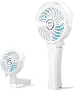 HandFan 2025 Upgraded Portable Misting Fan, Two Button Easy Operation, Handheld Rechargeable Mister Fan, Spray Water Mist Fans, Mini Electric Cooling Fans for Travel, Outdoors, Disney(White)