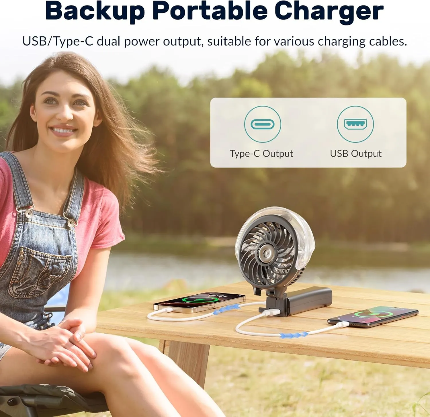 HandFan 4000mAh Portable Misting Fan, 50ml Water Tank, Rechargeable Handheld Personal Mister Fan, Spray Water Mist, Foldable Electric Cooling Ice Fans for Beach, Travel, Outdoors(Black)