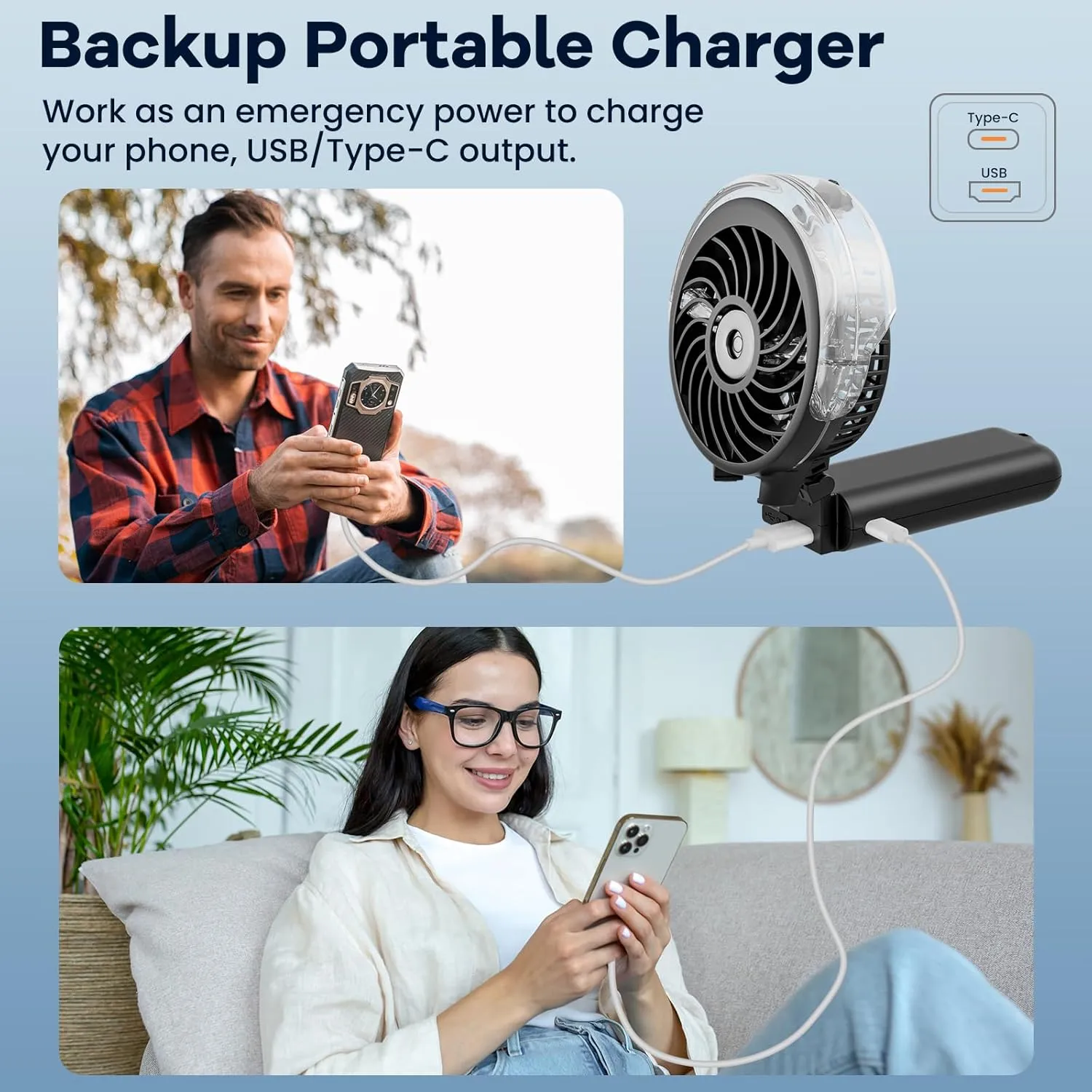 HandFan 5200mAh Upgraded Personal Misting Fan, Rechargeable Handheld Mister Fan, Spray Water Mist Fans, Portable Cooling AC, Electric Mini Hand Fans for Beach Travel Outdoors(Black)