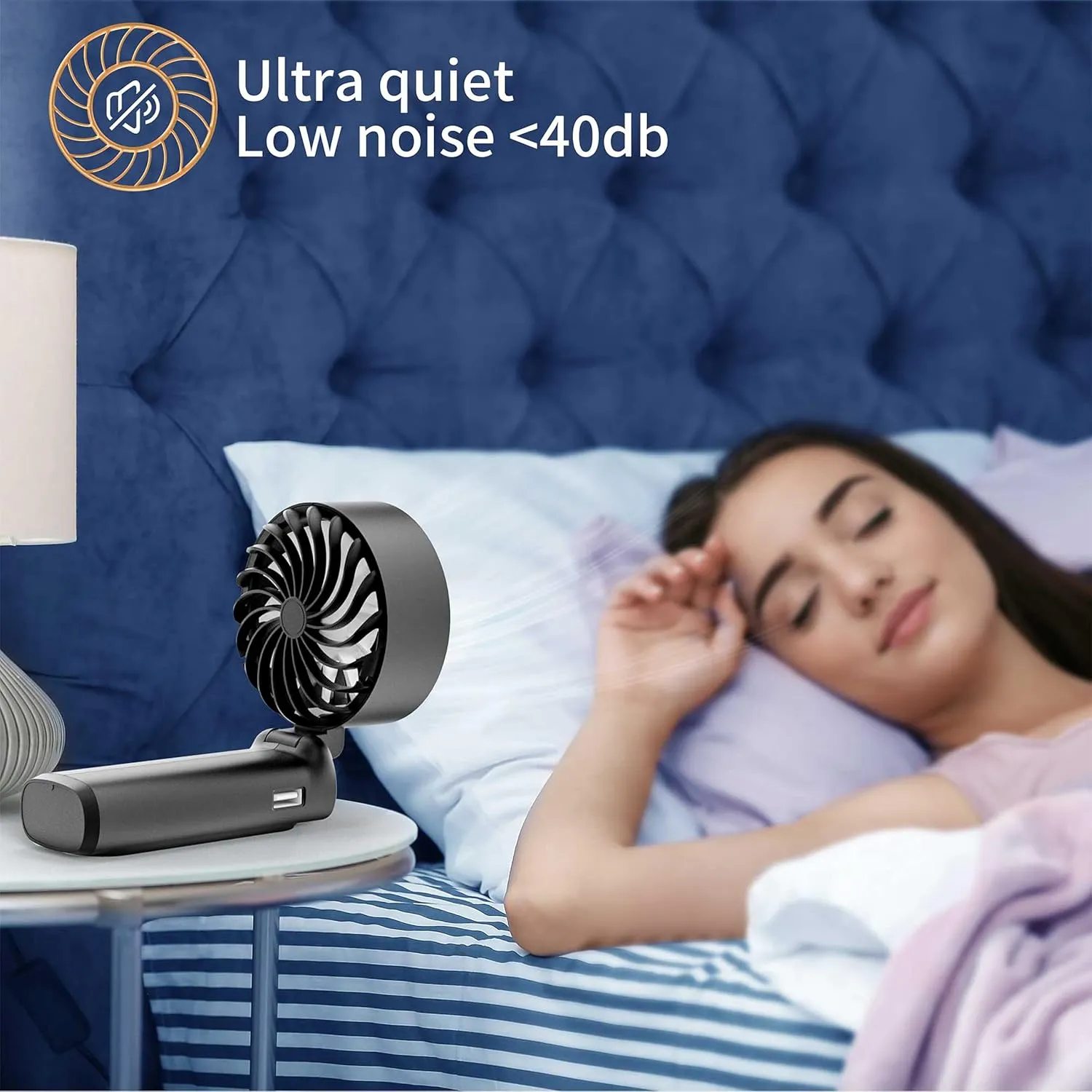 Handheld Fan, Portable Fan, 4000mAh Rechargeable Personal, 180° Foldable Mini Desk Fan with 6 Wind Speed, LCD Digital Display, Lanyard as Neck, Ultra Quiet, Pocket Size for Indoor Outdoor