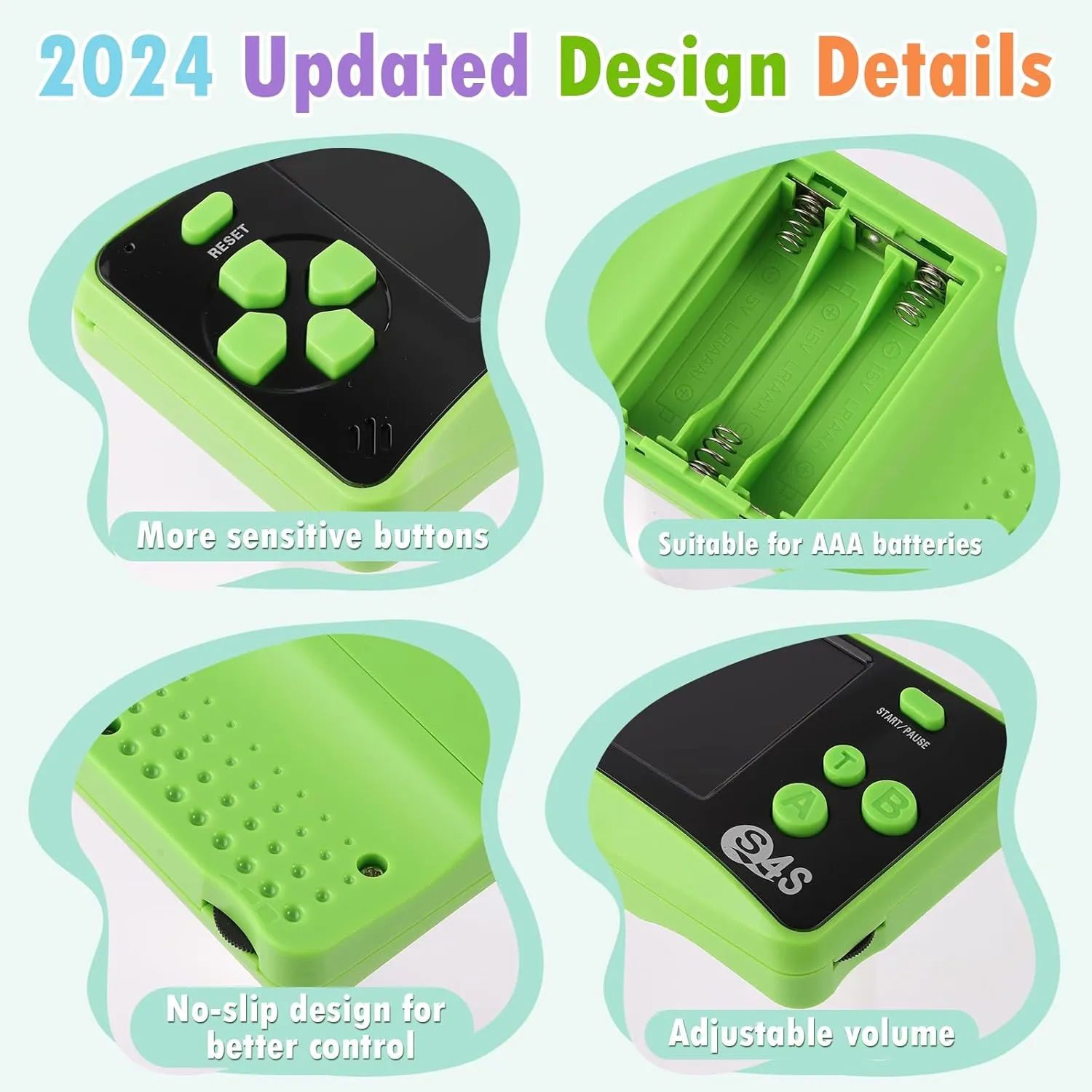 Handheld Game for Kids Ages 4-10, 2025 Upgraded, 142 Classic Mini Games, TV Output, 2.5" LCD Screen, Portable Arcade System, Birthday for Children-Green