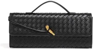 Handwoven shoulder accordion bags fashionable horizontal handbags versatile women's crossbody purses