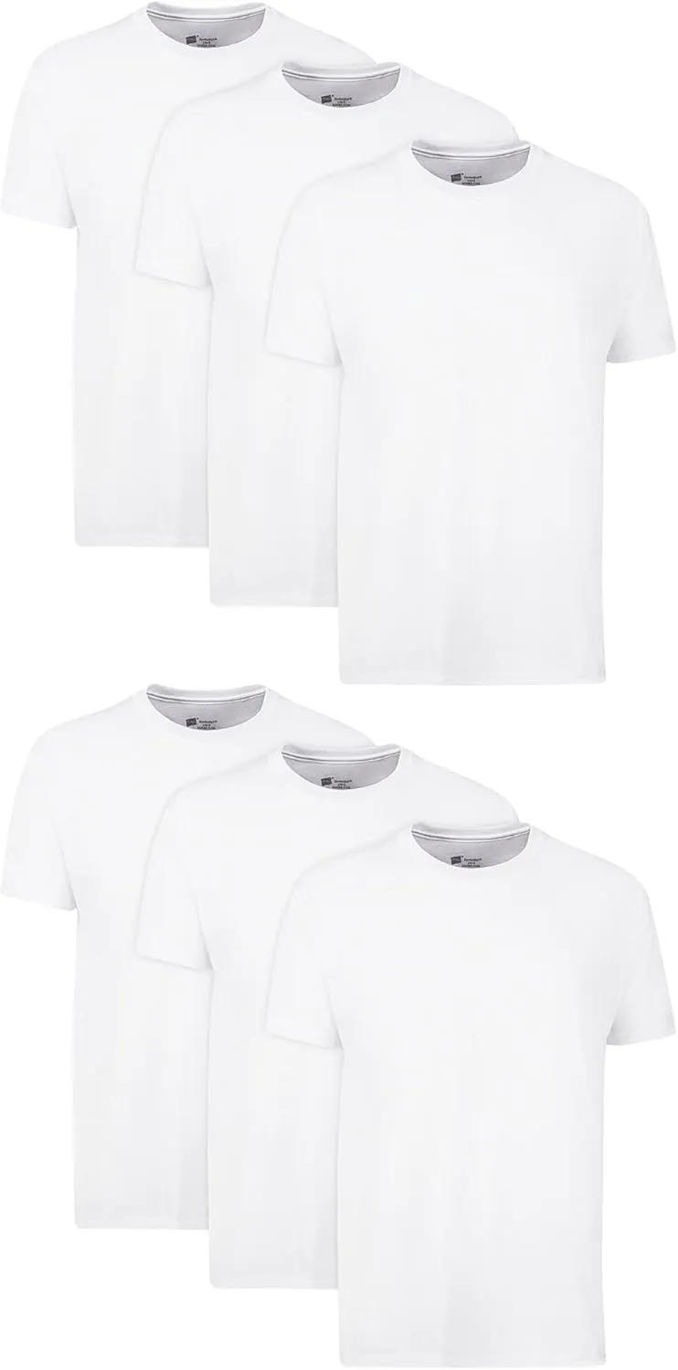 Hanes Men's Cotton, Moisture-Wicking Crew Tee Undershirts, Multi-Packs Available