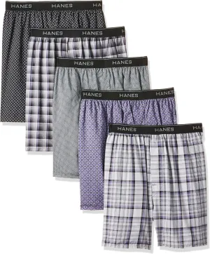 Hanes Men's Tagless Boxer Underwear, Exposed Waistband, Multi-packs Available