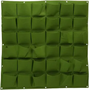 Hanging Planting Grow Bags 36 Pocket Vertical Hanging Garden Planter Plant Hanging Bags Outdoor Vertical Greening Wall Plant Grow Bags for Apartments Balconies Patios Schoolyards Rooftop (Green 36)
