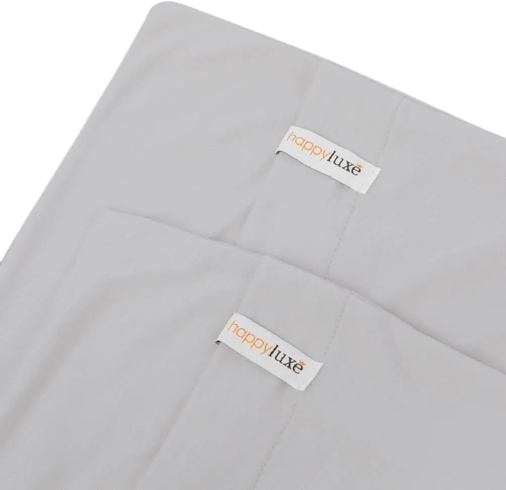 Happyluxe Travel Pillow Case 2 Pack - 13 x 17in Small Pillow Covers for Camping, Nap Pods, RV, and Airplane. Size Compatible Toddler Pillowcases - Soft, Silver Gray - Made in The USA