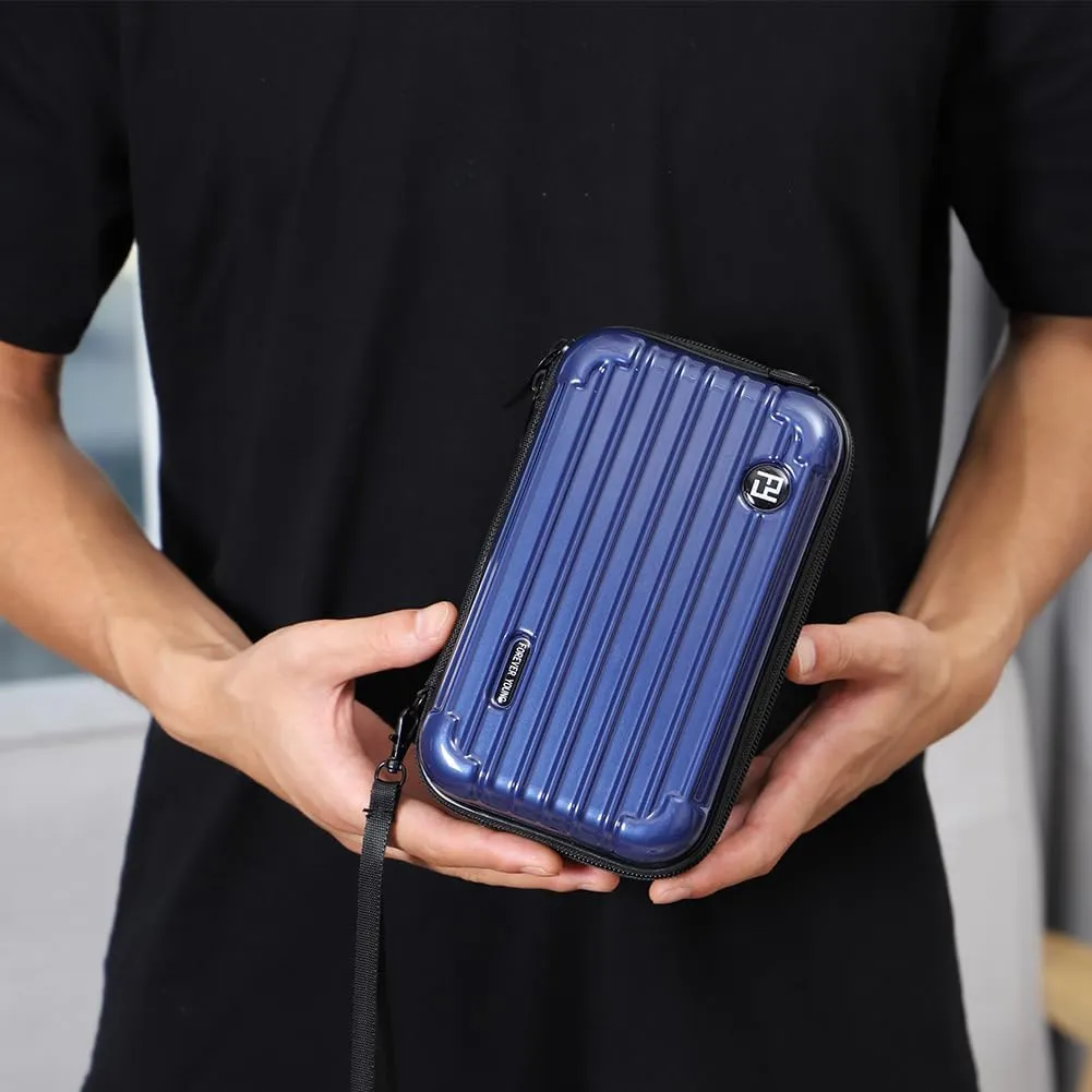 Hard Shell Cosmetics Case Makeup Bag, Mini Travel Toiletry Suitcase, Unisex Multifunction Fashion Shoulder Purse Wrist Bag