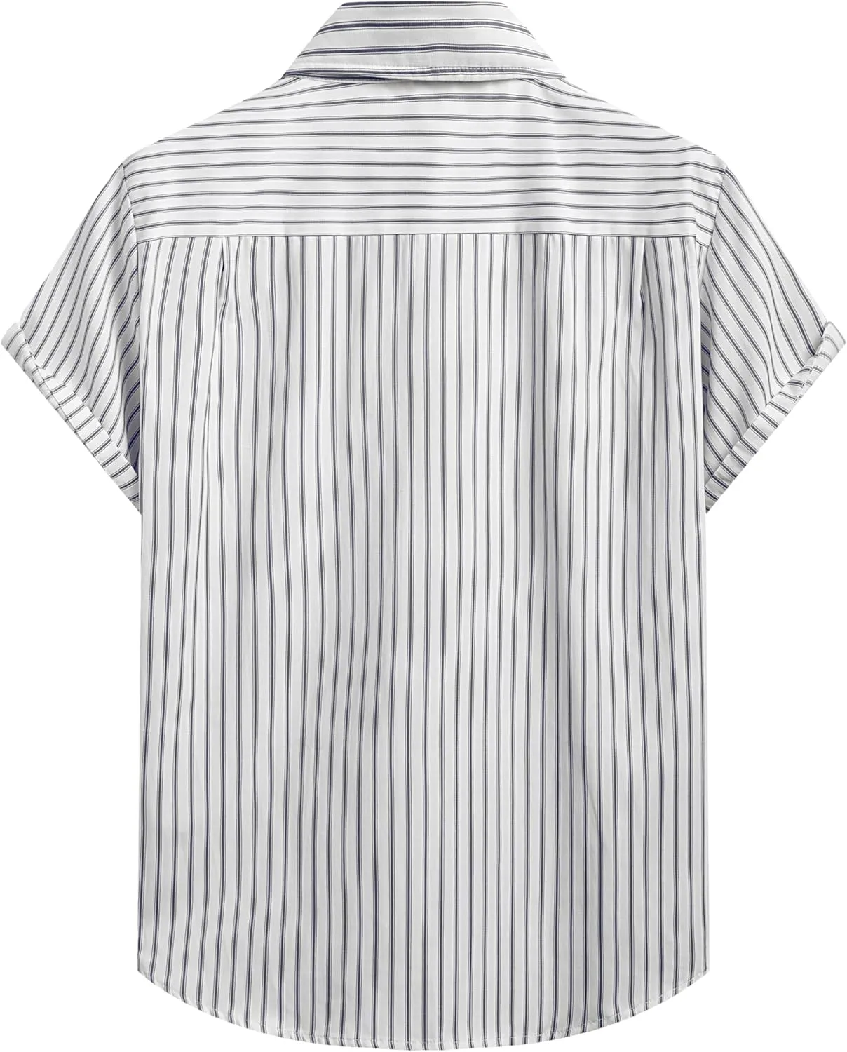 Hardaddy Men's Casual Striped Shirts Button Down Short Sleeve Blouse Summer Hawaiian Shirt