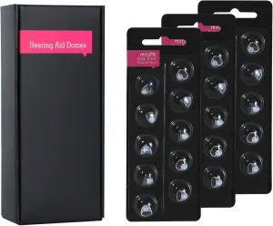 Hearing Aid Domes for Oticon Minifit Bass 8mm Double Vent (3 Packs), Universal Domes for Oticon Hearing Aid Supplies