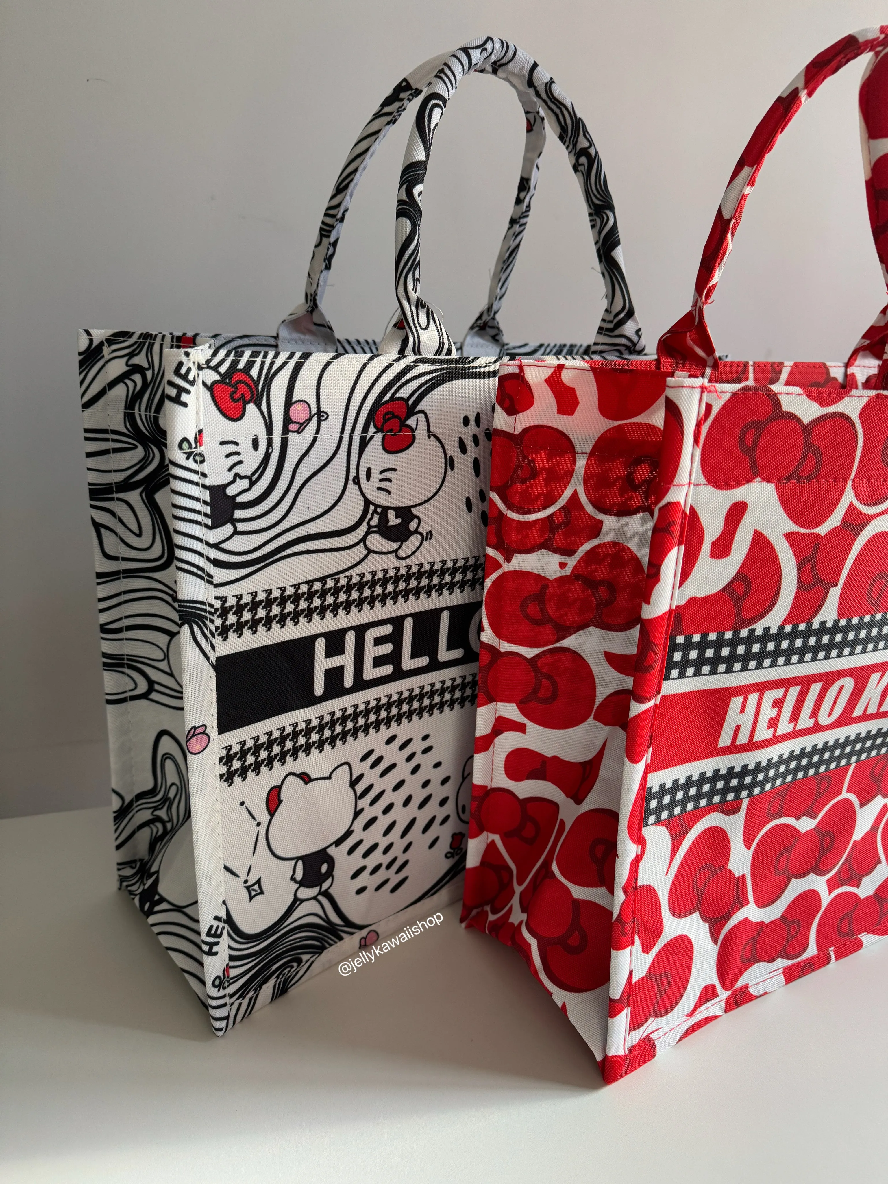 Hellokitty Reusable Grocery Bags, Foldable Shopping Bags for Groceries